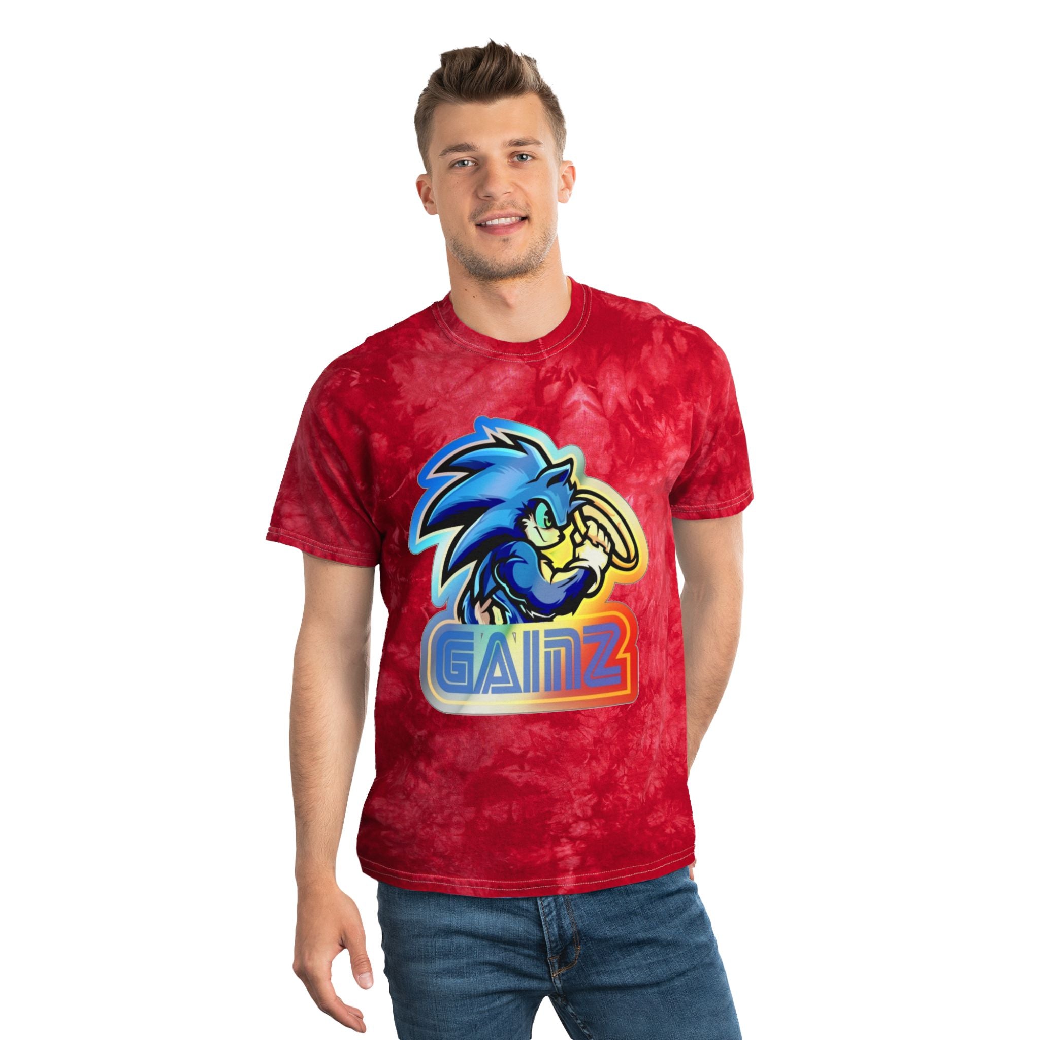 Tie-Dye Graphic Tee, Unisex Casual Top for Everyday Wear, Perfect for Festivals and Gifting, Vintage Style, Summer Essential, Gainz Tee